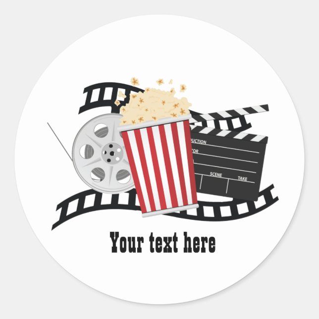 Adesivo Fun movie lovers add text  (Frente)