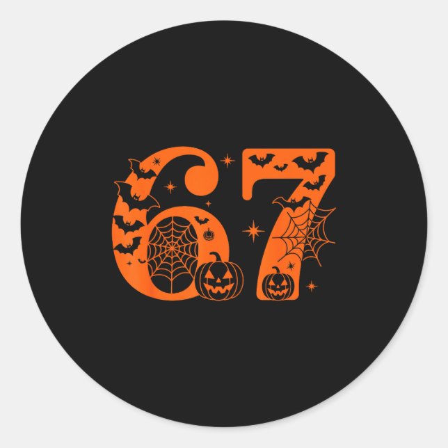 Adesivo Fun Six Seven 6 7 Meme Design Couples Halloween  (Frente)