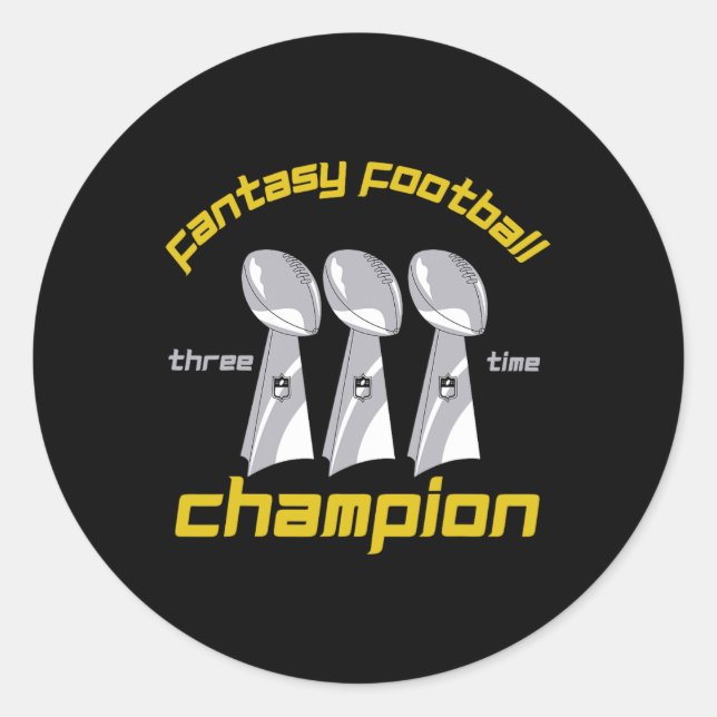 Adesivo Fun Three Time Fantasy Football League Champion Tr (Frente)