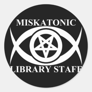 ADESIVO FUNCIONARIOS DE BIBLIOTECA MISKATÔNICA