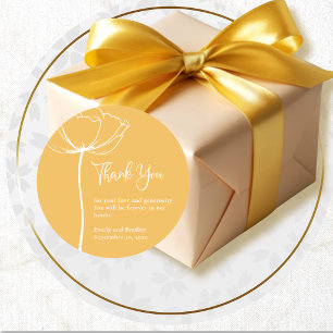 Adesivo Fundo Amarelo Dourado Floral Agradecimento de Casa