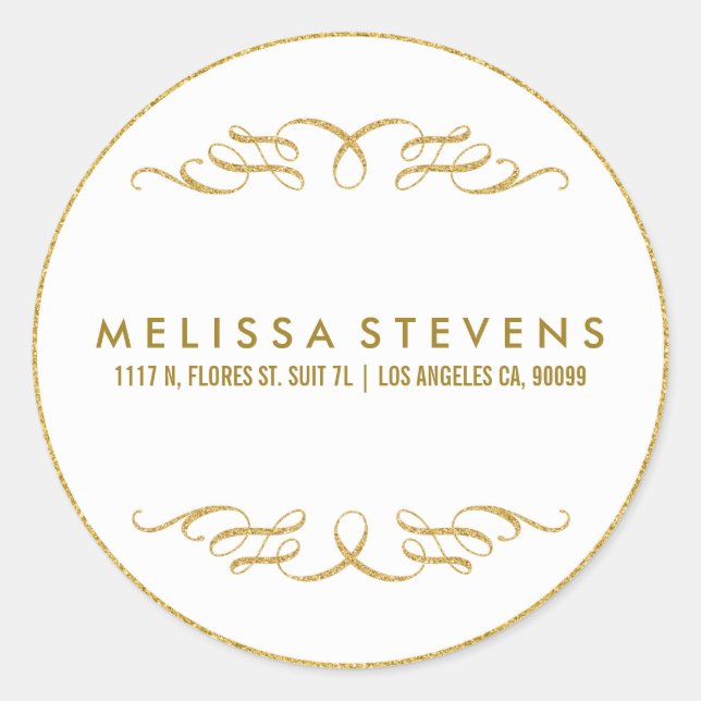 Adesivo Fundo Branco do Quadro Floral de rendas Dourado co (Frente)