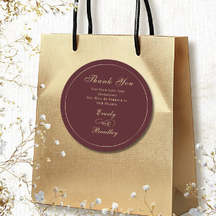 Adesivo Fundo Burgundy Escuro com Grafia Dourada Elegante