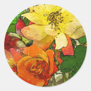 Adesivo fundo colorido 2 do vintage floral da arte