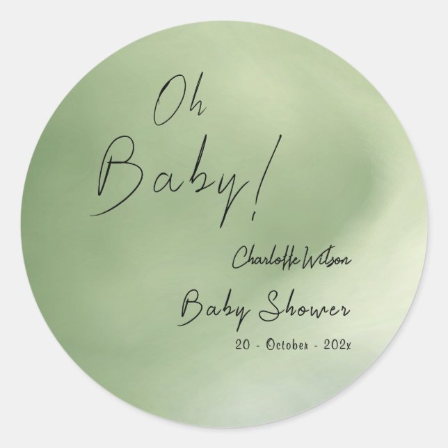 Adesivo Fundo de Aquarela Verde chá de fraldas (Frente)