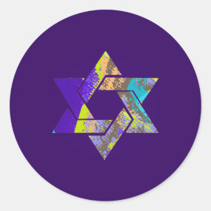 Adesivo Fundo de estrela de davi grunge/DIY da PixDezines