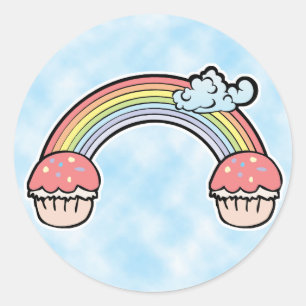 Adesivo fundo de nuvem, Cupcakes do Fim do Arco-íris