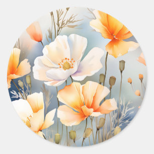 Adesivo Fundo de Sonho Suave com Flores de Papoila
