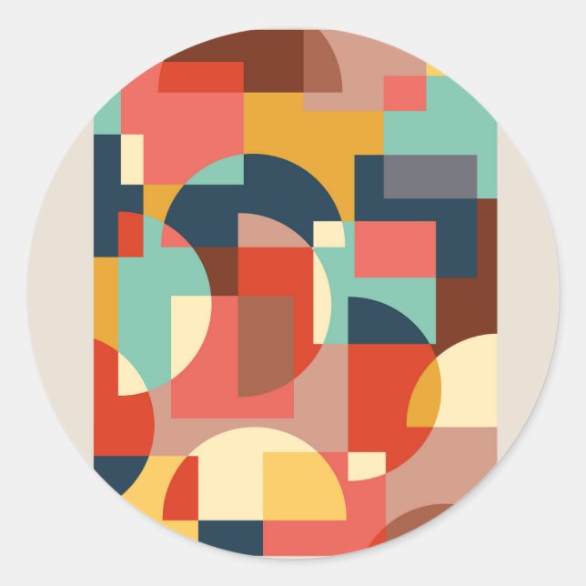 Adesivo fundo do círculo geométrico abstrato (Frente)