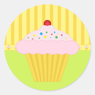 Adesivo Fundo do Padrão Amarelo do Limão do Cupcake de Bak