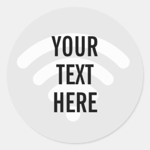 Adesivo Fundo do símbolo WiFi com qualquer texto