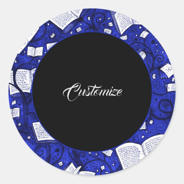 Adesivo Fundo dos Livros Azuis (Frente)