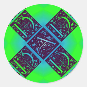 Adesivo Fundo extravagante do azul do verde do texto do
