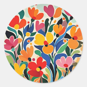 Adesivo Fundo floral abstrato, vibrante,