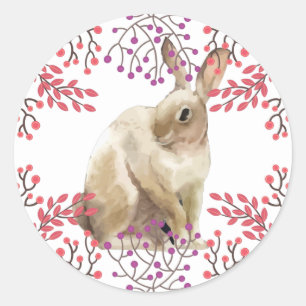 Adesivo Fundo Floral Púrpura de Coelho da Páscoa