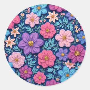 Adesivo Fundo floral, rosa e roxo,