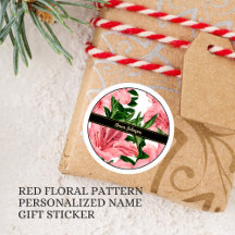 Fundo Floral Vermelho Elegante com Nome Personaliz