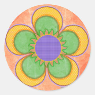 Adesivo Fundo Laranja da Flor Polkadot Amarela