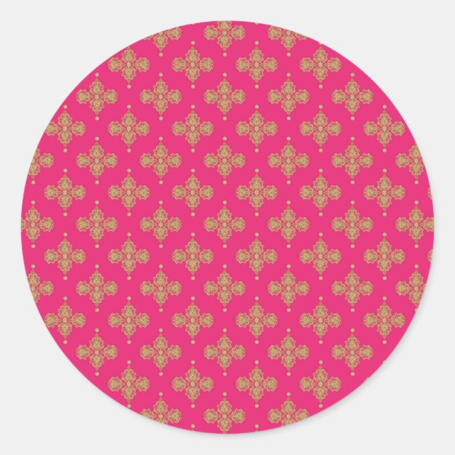 Adesivo fundo magenta cor-de-rosa-ouro (Frente)