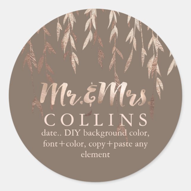 Adesivo Fundo PixDezines Willow/Faux Rosa Dourado/DIY (Frente)