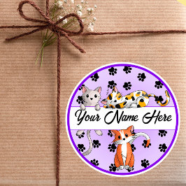 Adesivo Fundo roxo com gatinhos giros Clássicos Ronda