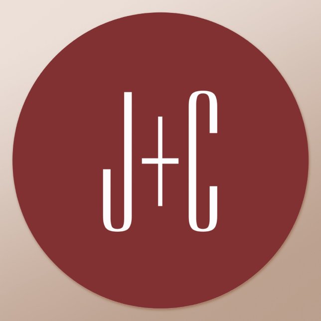 Adesivo Fundo vermelho burgundy editável e texto branco (Criador carregado)