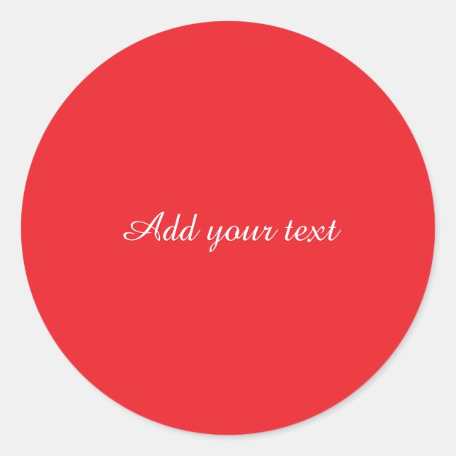 Adesivo Fundo vermelho, texto branco, modelo        (Frente)