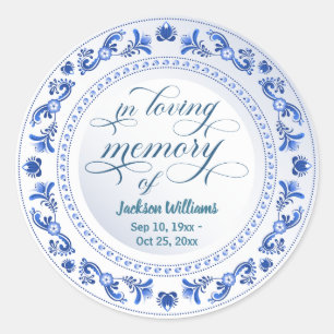 Adesivo Funeral Floral do Porcelain Blue