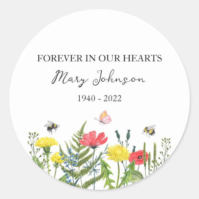 Adesivo Funeral Memorial Wildflower (Frente)