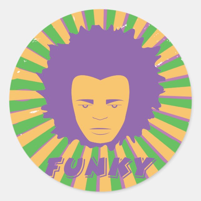 Adesivo Funk ~ Funky Retro 80s 1980s Disco Man (Frente)