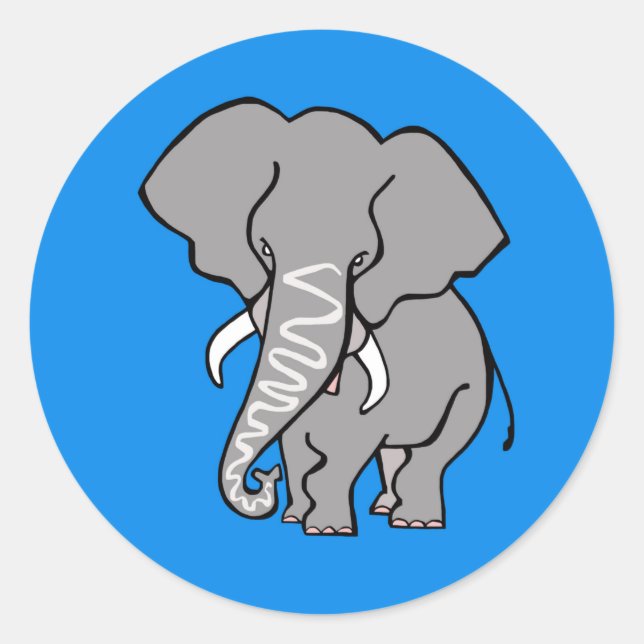 Adesivo Funky African ELEPHANT - Nature - Blue Sticker (Frente)