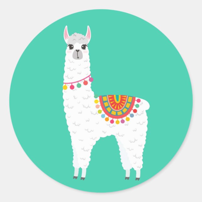 Adesivo Funky Alpaca lama drama animal fofo (Frente)