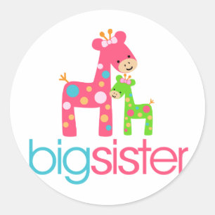 Adesivo Funky Giraffe Big Sister Tshirt