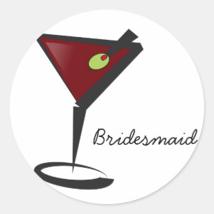 Adesivo Funky martini Diversão Favores da Bridesmaid