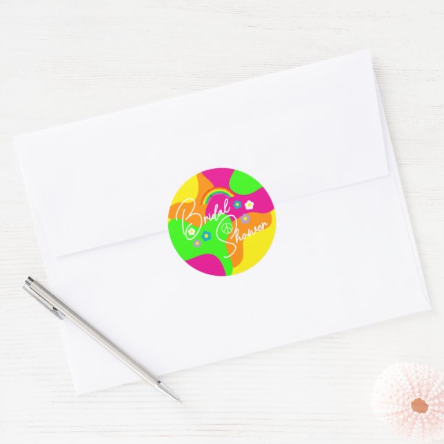 Adesivo Funky Retro Bridal Shower (Envelope)