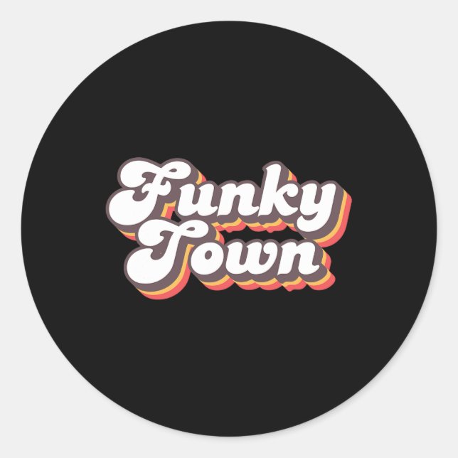 Adesivo Funky Town Roller Disco Outfit Retro 70s Figurume  (Frente)