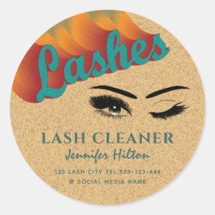 Adesivo Funky trendy retro colorido limpador de lash