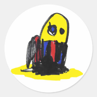 Adesivo Funky Yellow Man - Stickers Arredondados