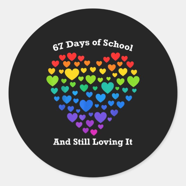 Adesivo Funny 100th Day Of School Shirt Teacher Heart Vale (Frente)