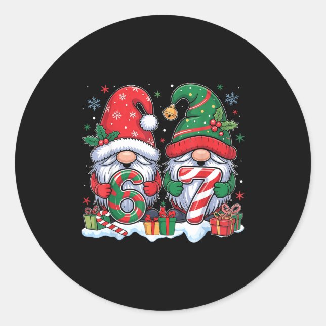 Adesivo Funny 67 Christmas Pajamas Six Seven Meme 67 Gnome (Frente)