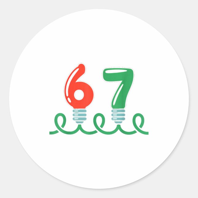 Adesivo Funny 67 Christmas Shirt 67 Christmas Lights 67 Sh (Frente)