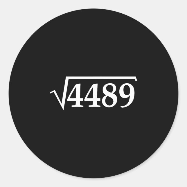 Adesivo Funny 67 Meme Brainrot Square Root 4489 Slang Math (Frente)
