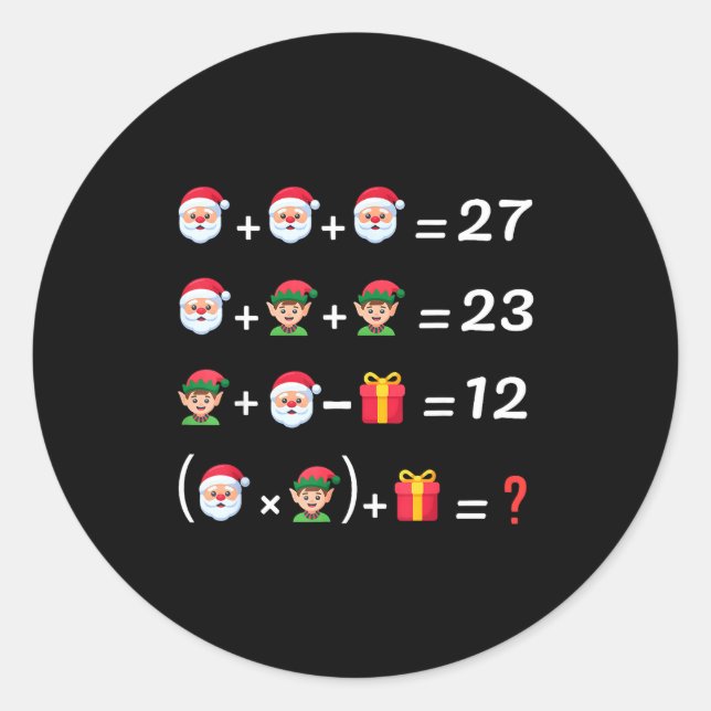 Adesivo Funny 67 Meme Christmas Math Teacher Santa Six Sev (Frente)