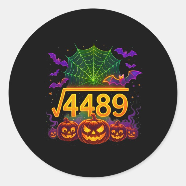 Adesivo Funny 67 Meme Math Teacher 6 7 Halloween Square Ro (Frente)