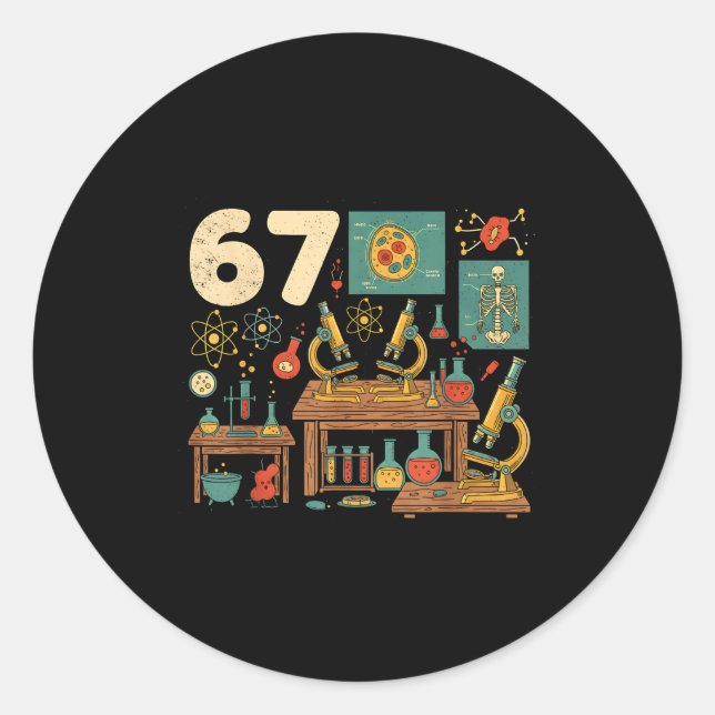 Adesivo Funny 67 Meme Science Teacher Students Six Seven M (Frente)