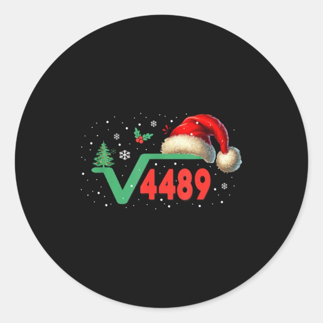 Adesivo Funny 67 Meme Square Root 4489 Slang Math Teacher  (Frente)