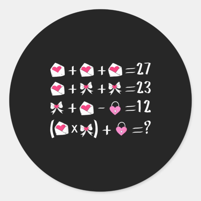 Adesivo Funny 67 Meme Valentine Math Teacher Bow Six Seven (Frente)