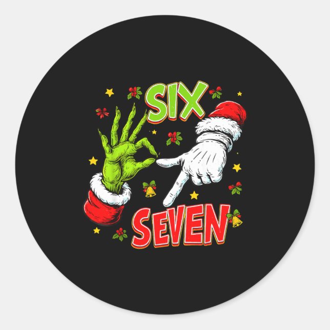 Adesivo Funny 67 Santa Hand Christmas Six Seven Meme Teens (Frente)