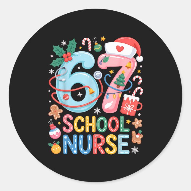 Adesivo Funny 67 School Nurse Christmas Xmas Meme Holiday  (Frente)