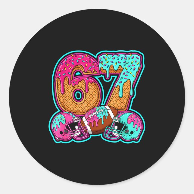 Adesivo Funny 67 Six Seven Meme American Football Number # (Frente)